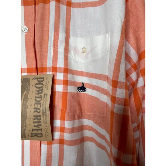 NWT Panhandle Slim Western Orange Plaid Button Down Long Sleeve Shirt Sz M - Picture 4 of 7